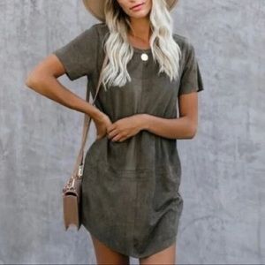 Olivaceous Green Olive Shift Dress